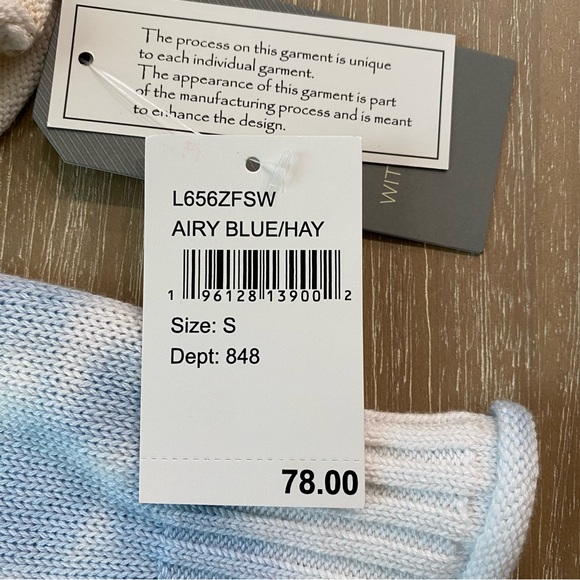 Wit & Wisdom Lightweight NWT Women Blue Tan Tie-dye Pullover Sweater 100%Cotton - Picture 11 of 16